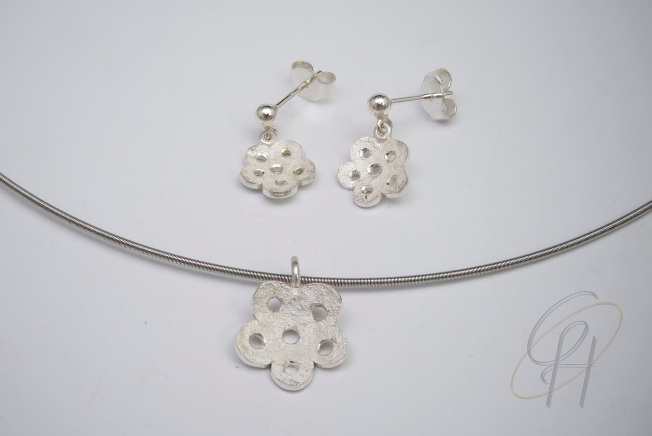 Silber Blümchen Set