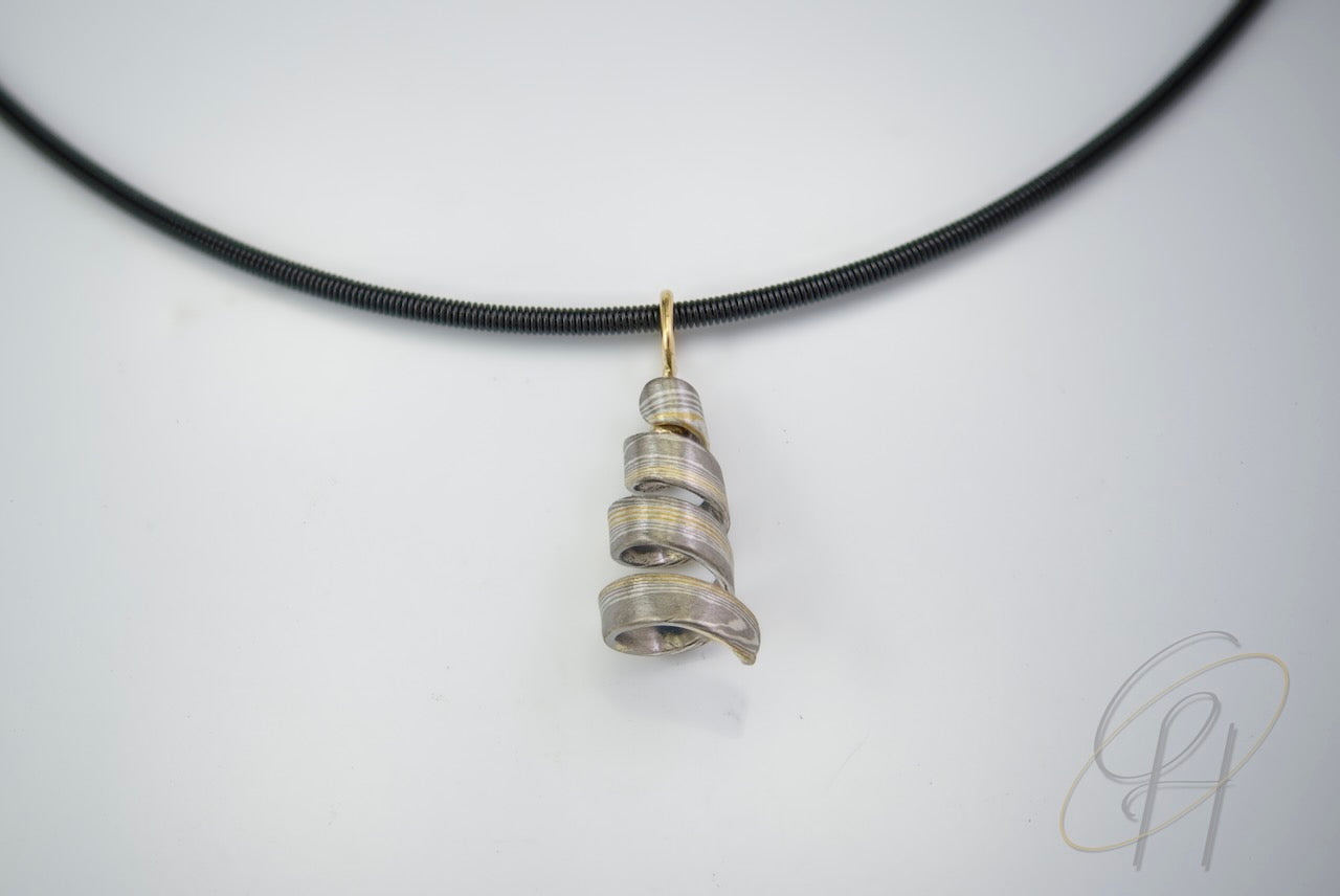 Verspielter Mokume Gane Anhänger