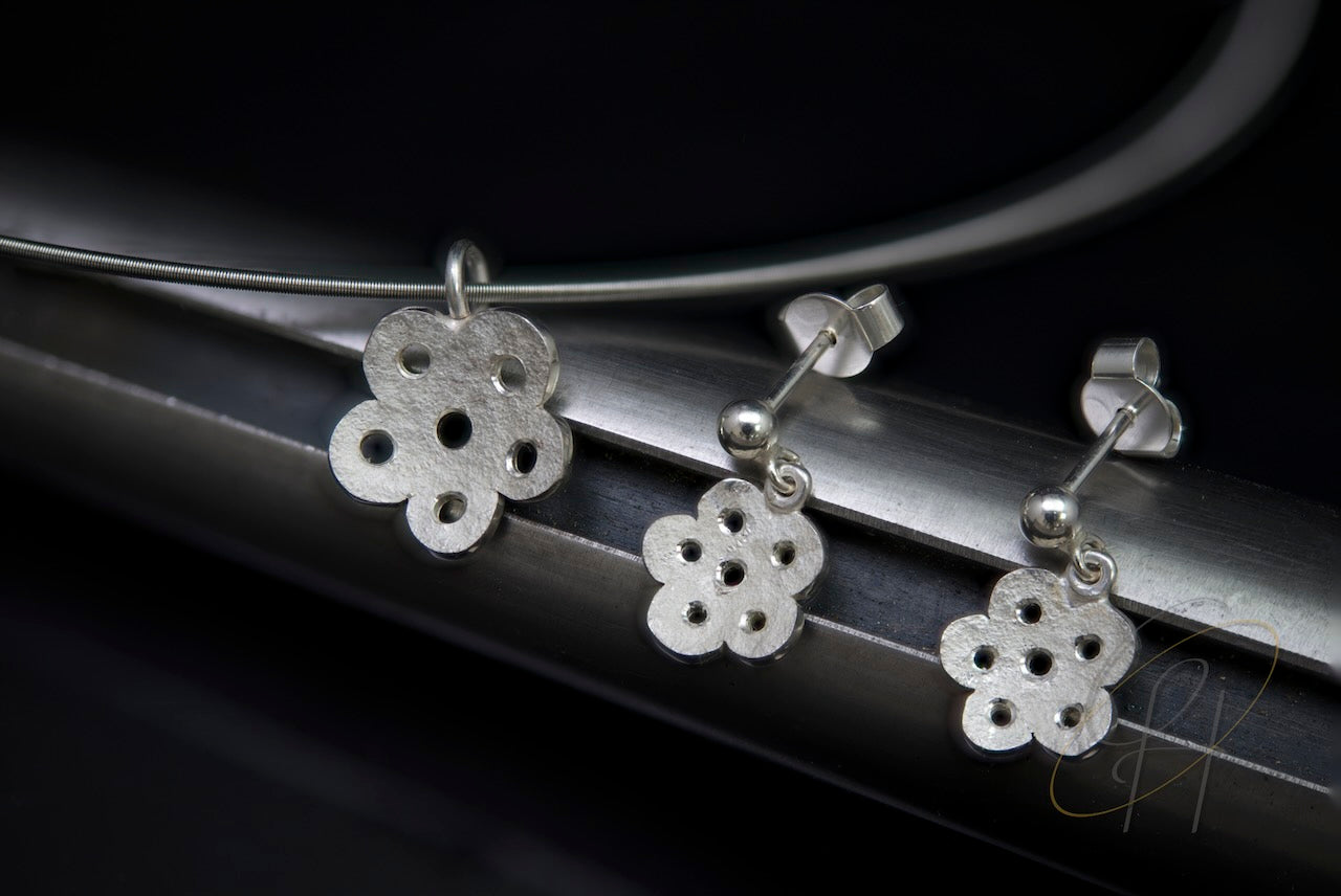 Silber Blümchen Set