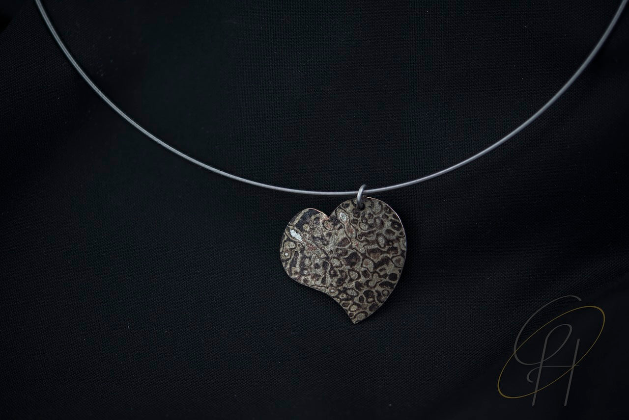 Herzanhänger Mokume Gane