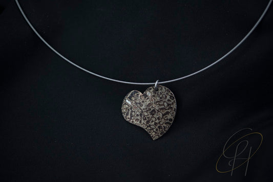 Herzanhänger Mokume Gane