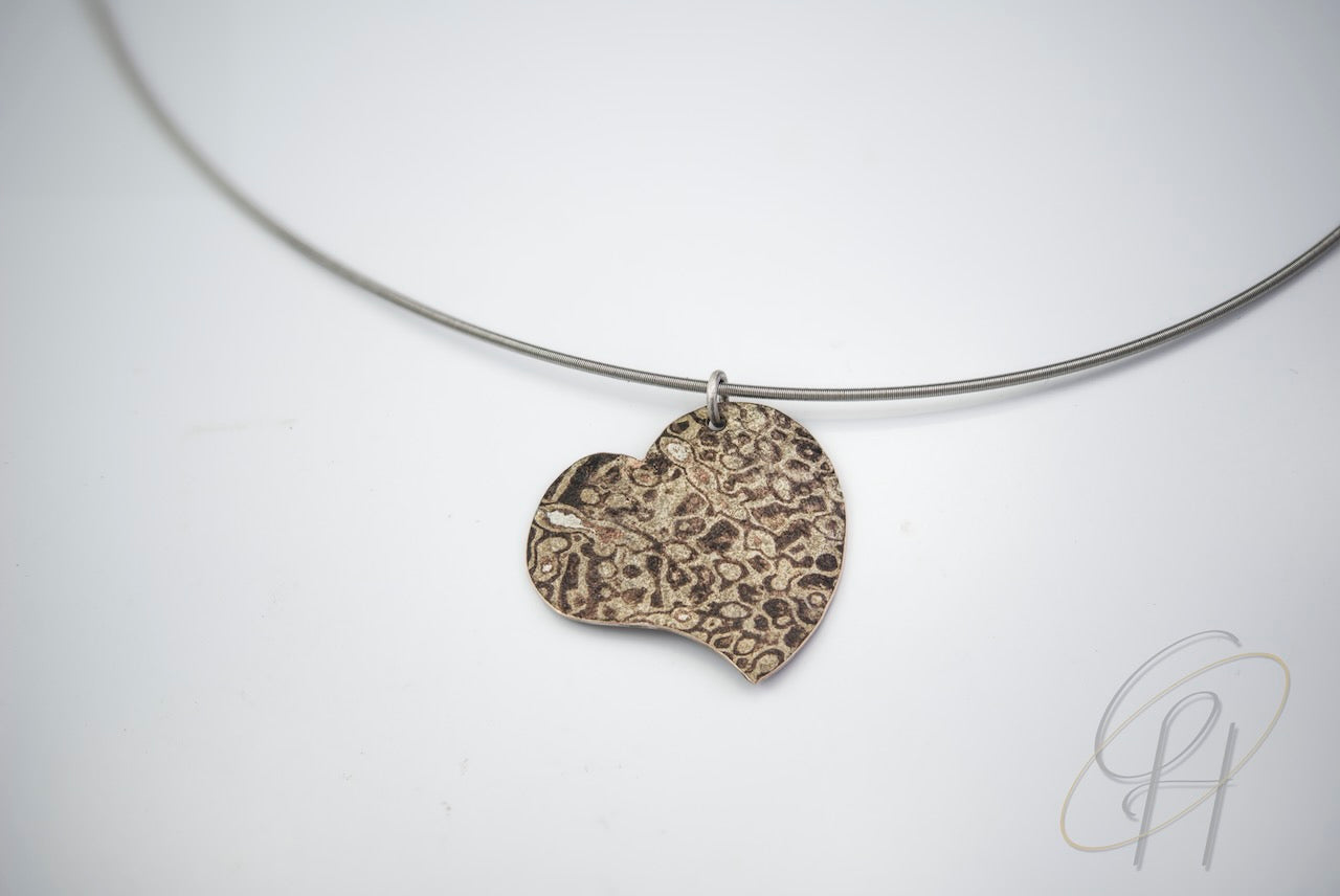 Herzanhänger Mokume Gane