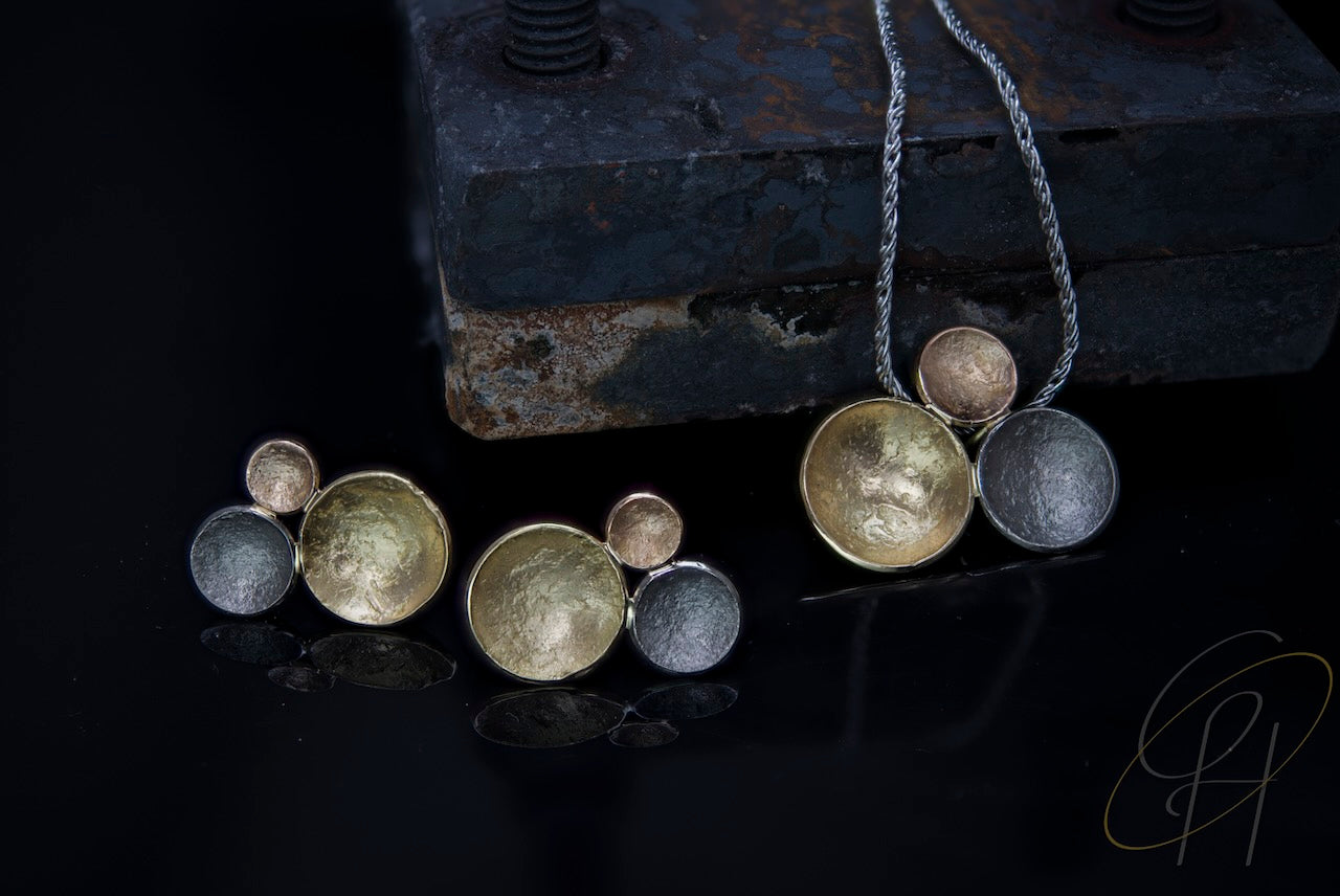 Kleines feines Set in Gelb-/Rot- und Weissgold